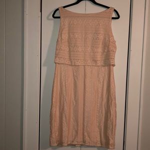 Sleeveless lace overlay dress
